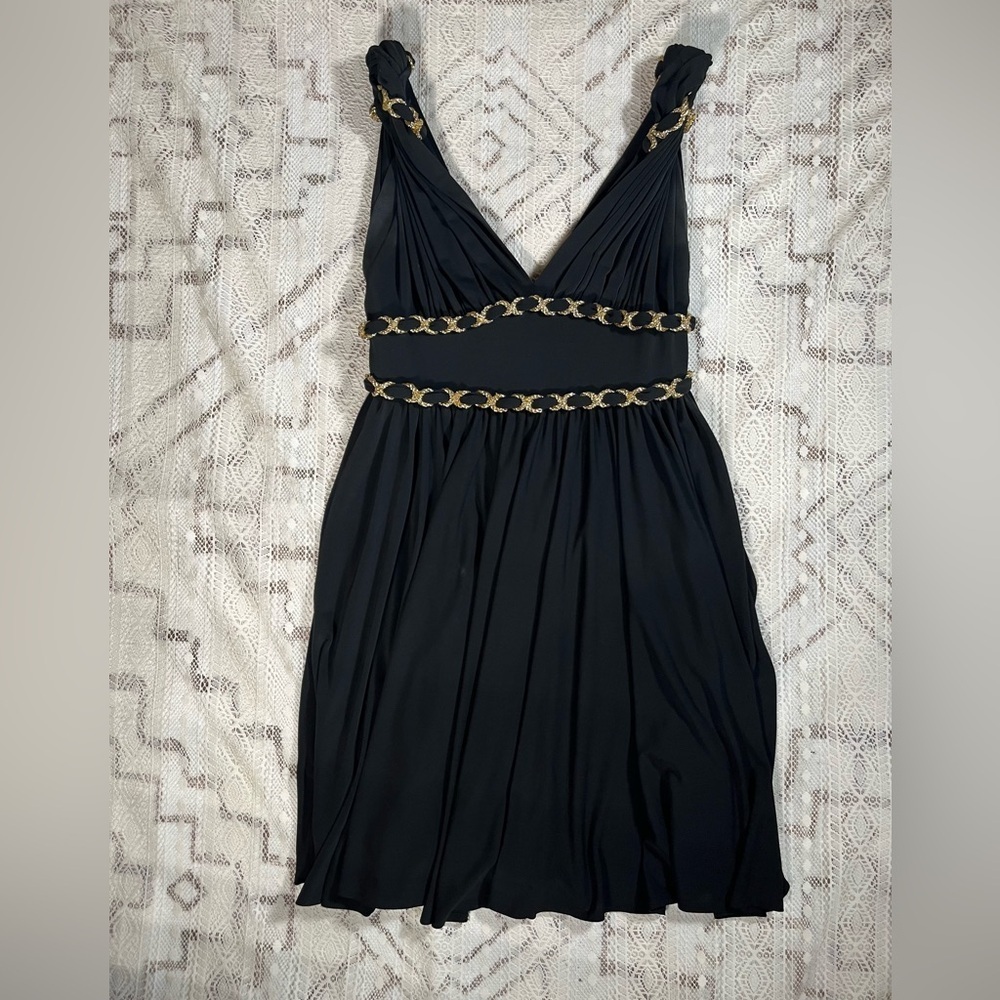 Marchesa Black and Gold Mini Dress - Picture 3 of 9